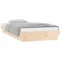 Bed frame with LED solid wood 90x190 cm by , Beds and slatted bases - Ref: Foro24-820002, Price: 116,35 €, Discount: %