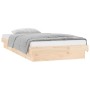 Bed frame with LED solid wood 90x190 cm by , Beds and slatted bases - Ref: Foro24-820002, Price: 118,12 €, Discount: %