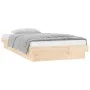 Bed frame with LED solid wood 90x190 cm by , Beds and slatted bases - Ref: Foro24-820002, Price: 116,35 €, Discount: %