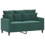 Dark green velvet 2-piece sofa set with cushions by , Sofas - Ref: Foro24-3201702, Price: 424,12 €, Discount: %