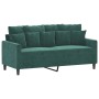 Zweiteilige Sofagarnitur aus dunkelgrünem Samt mit Kissen von , Sofas - Ref: Foro24-3201702, Preis: 374,41 €, Rabatt: %