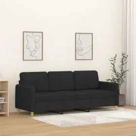Sofá de 3 plazas de tela negro 180 cm de , Sofás - Ref: Foro24-359490, Precio: 367,38 €, Descuento: %