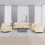 Sofa set with cushions 3 pieces cream fabric by , Sofas - Ref: Foro24-3202072, Price: 635,02 €, Discount: %