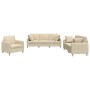 Juego de sofás con cojines 3 piezas tela crema de , Sofás - Ref: Foro24-3202072, Precio: 635,02 €, Descuento: %