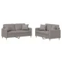 Juego de sofás con cojines 2 piezas tela gris taupe de , Sofás - Ref: Foro24-3202109, Precio: 427,99 €, Descuento: %