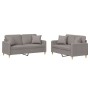 Sofa set with cushions 2 pieces taupe gray fabric by , Sofas - Ref: Foro24-3202109, Price: 434,61 €, Discount: %
