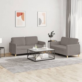 Sofa set with cushions 2 pieces taupe gray fabric by , Sofas - Ref: Foro24-3202093, Price: 410,53 €, Discount: %