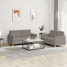 Sofa set with cushions 2 pieces taupe gray fabric by , Sofas - Ref: Foro24-3202093, Price: 404,30 €, Discount: %