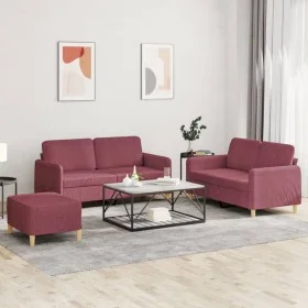 Sofa set with cushions 3 pieces red fabric by , Sofas - Ref: Foro24-3202100, Price: 455,90 €, Discount: %