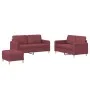 Sofa set with cushions 3 pieces red fabric by , Sofas - Ref: Foro24-3202100, Price: 455,90 €, Discount: %