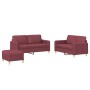 Sofagarnitur mit Kissen 3-teilig aus rotem Stoff von , Sofas - Ref: Foro24-3202100, Preis: 462,66 €, Rabatt: %
