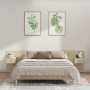 Cabecero de cama con mesitas madera contrachapada roble Sonoma