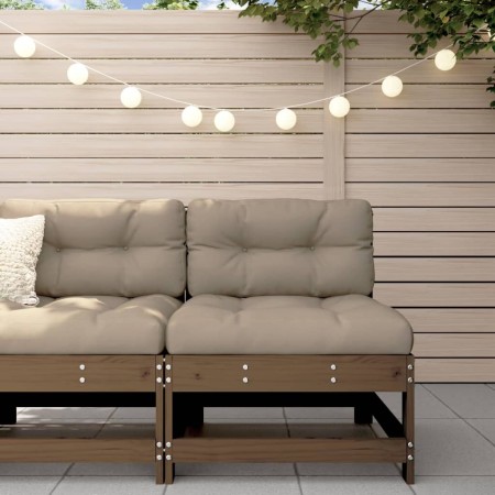 Honey Brown Solid Pine Wood Center Sofa by , Modular outdoor sofas - Ref: Foro24-825481, Price: 54,45 €, Discount: %
