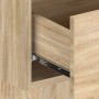 Cabecero de cama con mesitas madera contrachapada roble Sonoma