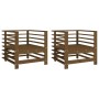 Gartensessel 2 Einheiten aus massivem honigbraunem Kiefernholz von , Modulare Sofas für den Außenbereich - Ref: Foro24-825628...