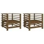 Gartensessel 2 Einheiten aus massivem honigbraunem Kiefernholz von , Modulare Sofas für den Außenbereich - Ref: Foro24-825628...