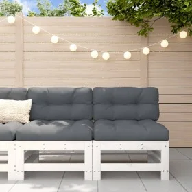 Central garden sofas 2 pcs solid white pine wood by , Modular outdoor sofas - Ref: Foro24-825640, Price: 112,86 €, Discount: %