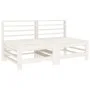 Zentrale Gartensofas, 2 Stück, massives weißes Kiefernholz von , Modulare Sofas für den Außenbereich - Ref: Foro24-825640, Pr...
