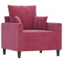 Red velvet armchair 60 cm by , Sofas - Ref: Foro24-359287, Price: 141,09 €, Discount: %