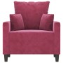Red velvet armchair 60 cm by , Sofas - Ref: Foro24-359287, Price: 141,09 €, Discount: %