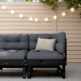 Garten-Ecksofa aus massivem schwarzem Kiefernholz von , Modulare Sofas für den Außenbereich - Ref: Foro24-825370, Preis: 50,9...