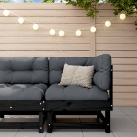 Sofá de esquina de jardín madera maciza de pino negro de , Sofás modulares de exterior - Ref: Foro24-825370, Precio: 51,50 €