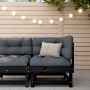 Garten-Ecksofa aus massivem schwarzem Kiefernholz von , Modulare Sofas für den Außenbereich - Ref: Foro24-825370, Preis: 51,5...