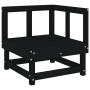 Garden corner sofa solid black pine wood by , Modular outdoor sofas - Ref: Foro24-825370, Price: 51,50 €, Discount: %