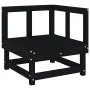 Garten-Ecksofa aus massivem schwarzem Kiefernholz von , Modulare Sofas für den Außenbereich - Ref: Foro24-825370, Preis: 50,9...