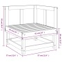 Garden corner sofa solid black pine wood by , Modular outdoor sofas - Ref: Foro24-825370, Price: 51,50 €, Discount: %