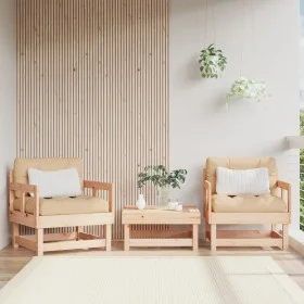 Garden armchairs 2 units solid pine wood by , Modular outdoor sofas - Ref: Foro24-825387, Price: 92,24 €, Discount: %