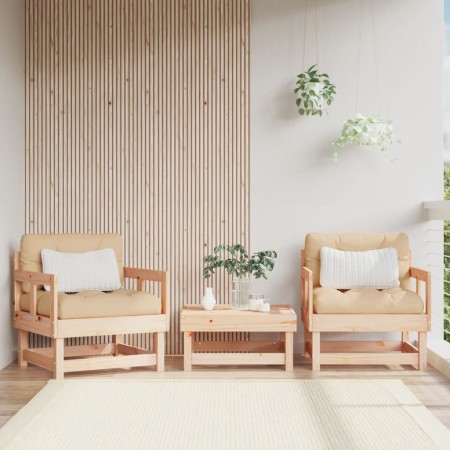 Gartensessel 2 Einheiten aus massivem Kiefernholz von , Modulare Sofas für den Außenbereich - Ref: Foro24-825387, Preis: 113,...