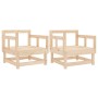 Gartensessel 2 Einheiten aus massivem Kiefernholz von , Modulare Sofas für den Außenbereich - Ref: Foro24-825387, Preis: 113,...