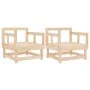 Gartensessel 2 Einheiten aus massivem Kiefernholz von , Modulare Sofas für den Außenbereich - Ref: Foro24-825387, Preis: 92,2...