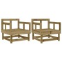 Sillones de jardín 2 unidades madera impregnada de pino de , Sofás modulares de exterior - Ref: Foro24-825393, Precio: 90,36 ...