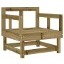 Garden armchairs 2 units impregnated pine wood by , Modular outdoor sofas - Ref: Foro24-825393, Price: 89,38 €, Discount: %