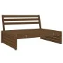 Zentrales Gartensofa aus massivem Kiefernholz, honigbraun, 120 x 80 cm von , Modulare Sofas für den Außenbereich - Ref: Foro2...