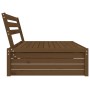 Zentrales Gartensofa aus massivem Kiefernholz, honigbraun, 120 x 80 cm von , Modulare Sofas für den Außenbereich - Ref: Foro2...