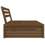 Zentrales Gartensofa aus massivem Kiefernholz, honigbraun, 120 x 80 cm von , Modulare Sofas für den Außenbereich - Ref: Foro2...
