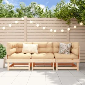 Gartenmöbel-Set 3-teilig aus massivem Kiefernholz von , Modulare Sofas für den Außenbereich - Ref: Foro24-825415, Preis: 158,...
