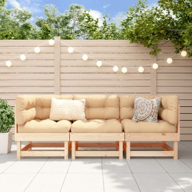 Gartenmöbel-Set 3-teilig aus massivem Kiefernholz von , Modulare Sofas für den Außenbereich - Ref: Foro24-825415, Preis: 161,...
