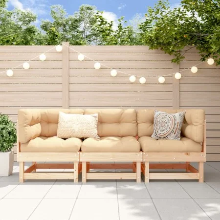 Gartenmöbel-Set 3-teilig aus massivem Kiefernholz von , Modulare Sofas für den Außenbereich - Ref: Foro24-825415, Preis: 158,...
