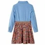 Langärmliges Kinderkleid in Marineblau und Jeansstoff 128 von , Kinderkleider - Ref: Foro24-14122, Preis: 17,29 €, Rabatt: %
