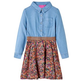 Langärmliges Kinderkleid 104 in Marineblau und Denim von , Kinderkleider - Ref: Foro24-14120, Preis: 17,47 €, Rabatt: %