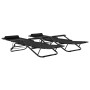 Folding lounge chairs with footrest 2 units black steel by vidaXL, Loungers - Ref: Foro24-44343, Price: 134,75 €, Discount: %