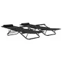 Folding lounge chairs with footrest 2 units black steel by vidaXL, Loungers - Ref: Foro24-44343, Price: 109,25 €, Discount: %