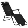 Folding lounge chairs with footrest 2 units black steel by vidaXL, Loungers - Ref: Foro24-44343, Price: 134,75 €, Discount: %