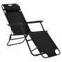 Folding lounge chairs with footrest 2 units black steel by vidaXL, Loungers - Ref: Foro24-44343, Price: 109,25 €, Discount: %