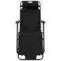 Folding lounge chairs with footrest 2 units black steel by vidaXL, Loungers - Ref: Foro24-44343, Price: 109,25 €, Discount: %