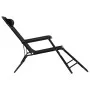Folding lounge chairs with footrest 2 units black steel by vidaXL, Loungers - Ref: Foro24-44343, Price: 109,25 €, Discount: %